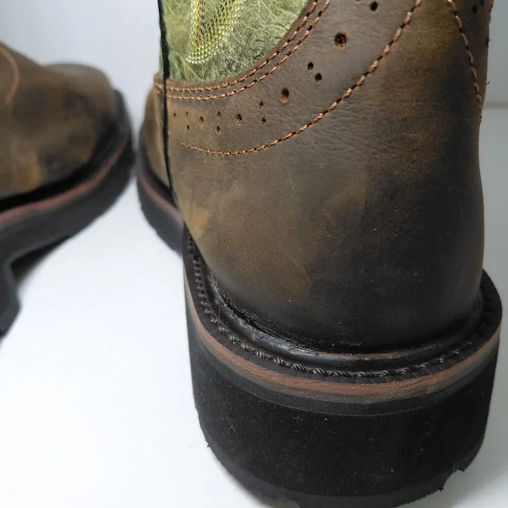WOLVERINE Rancher Met Steel Toe Leather Cowboy Work Boots Men's Sz 8M